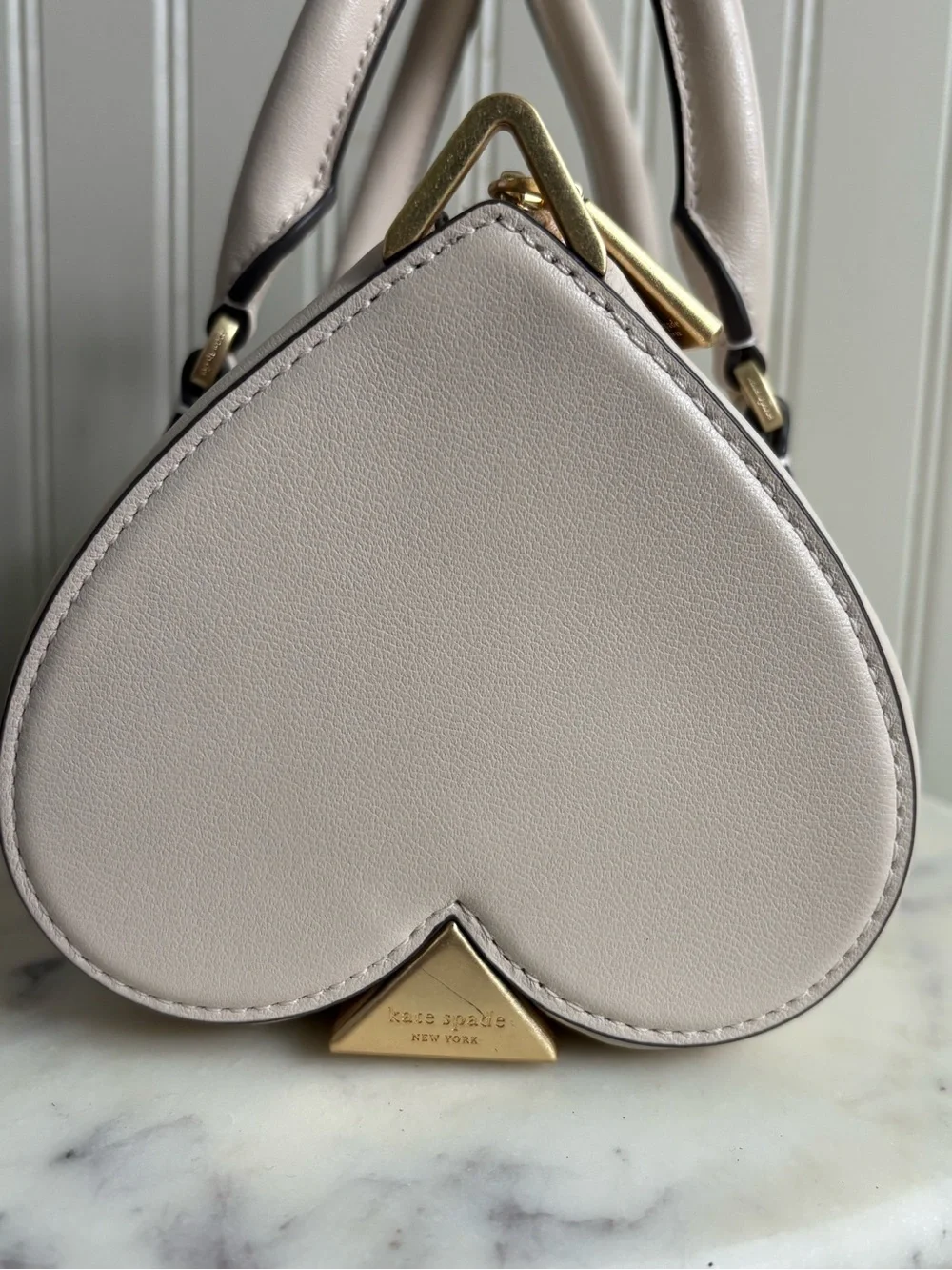 NEW Kate Spade Icon Barrel Bag in Milk Glass Leather Crossbody Designer Purse